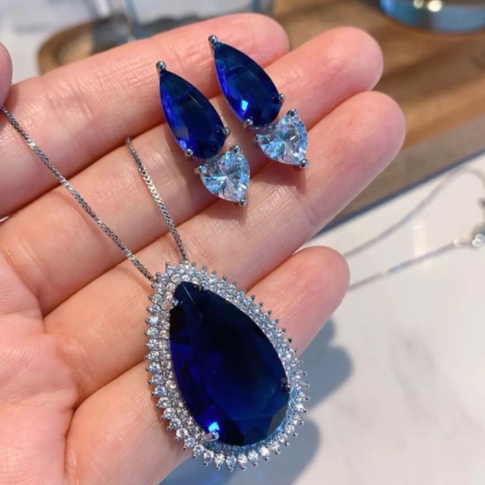 ✨✨Tanzanite Drop Pendant & Earring Set✨✨✨